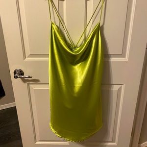 Satin Cowl Neck Slip Dress